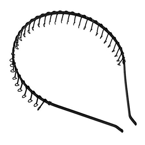 Metal Wire Comb Sports Alice Band Hair Headband Home Fashion Black by ASTrade