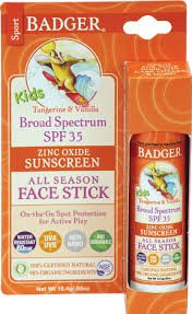 Badger Company, Kids Sport Sunscreen All Season Face Stick, SPF 35, Tangerine & Vanilla, .65 oz (18.4 g)