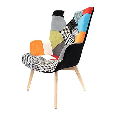 THE HOME DECO FACTORY HD3610 HELSINKI Fauteuil Bois/Métal/Tissu Noir 67,50 x 70 x 99 cm