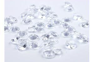 RiloStore 100 STK Deko Diamanten Acryl Tischschmuck Hochzeit Dekosteine Klar Kristall-Acryl-Diamanten transparent 1,2cm Deko Diamant Tischdeko Tautropfen Steine Dekoration Streuteile Hochzeitsdeko