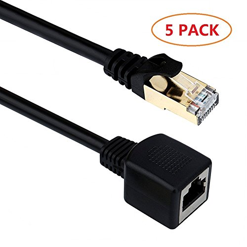 Preisvergleich Produktbild Vandesail® Ethernet-Verlängerungskabel, RJ45 Männlich zu Weiblich LAN Netzwerk Verlängerungskabel Patch-Kabel mit Vergoldeten Stecker (3.28ft / 1m, Cat6-black)