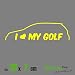 Produktbild I LOVE MY GOLF XL 1891 // Sticker OEM JDM Style Aufkleber (Gelb)