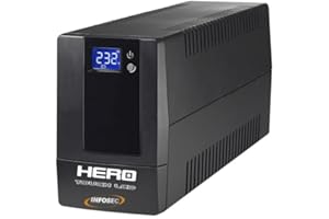 INFOSEC UPS SYSTEM Infosec Onduleur Onduleur Hero Touch LCD 400 VA - Infosec Alimentation sans Interruption, PC, écrans, 4 Prises informatiques IEC, 400VA/240W