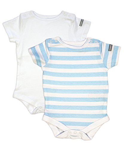 Dribble Stop Top Baby-Boys Dripple Packet 2 Bodysuit, Blue (Blue White) 0-3 Months (Manufacturer Size: 0-3 Months)