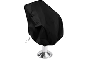 Skyour Funda para Asiento de Barco al Aire Libre, Impermeable, Pedestal, pontón, capitán, Barco, Asiento de Banco para Silla de timón, Funda Protectora (25.6 x 25.6 x 47 Pulgadas, 1 Pieza Negra)
