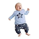 Koly Newborn Baby Clothing Sets Baby Boy Long-Sleeved T-shirt+Pants 2pcs Outfit