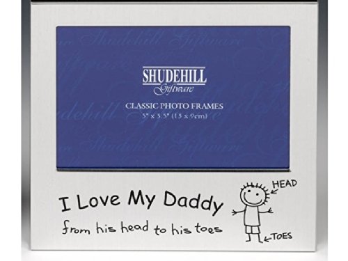 I Love My Daddy from his head to his toes Photo Frame (Satin silver colour) 5 x 3.5