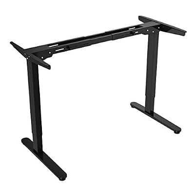 FlexiSpot E2B Bureau Réglable Electrique en hauteur Bureau Debout Cadre seul, Bureau En Acier Avec Un Clavier Smart Pour Mémoire Automatique (Noir)