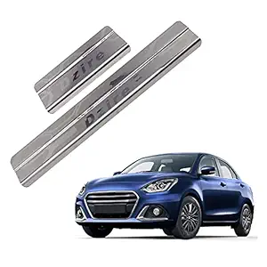 Galio Car Footsteps Scuff Plate Sill Guard Stainless Steel (After-Market) Compatible with Dzire (2017-2021) Dzire