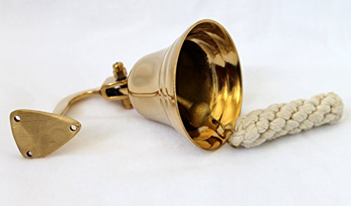 Wandglocke Messing poliert 230g Ø 8cm Glocke Schiffsglocke - 3