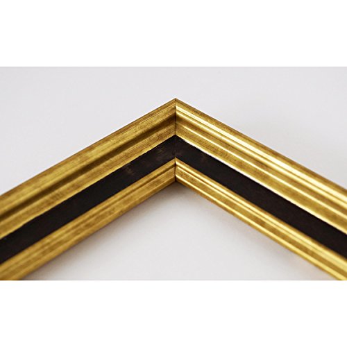 Spiegel Wandspiegel Badspiegel – Hamburg 3,4 – Gold mit Schwarz – 200 Größen zur Auswahl – handgefertigt – 100 x 120 – AM – Antik, Barock, Landhaus - 4