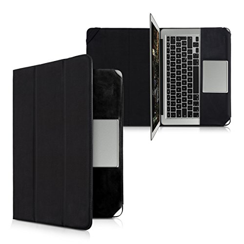 kwmobile Smart Cover Case für Apple MacBook Air 13″ (Modelle ab Mitte 2011) aus Kunstleder mit Aufstellfunktion in Schwarz - 5