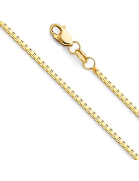 Massive 18 Karat / 750 Gold Venezianer Box Kette Gelbgold -1 mm Breit - Verschiedene Längen