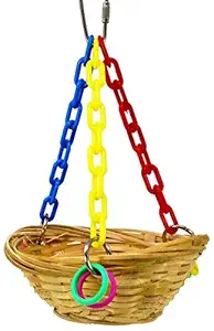 Bonka Bird Toys 1488 Small Basket Swing Cages Toys Parrot Natural Cockatiel. Quality Product Hand