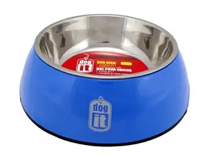 Dogit 2-in-1 Durable Bowl, Blue, Medium