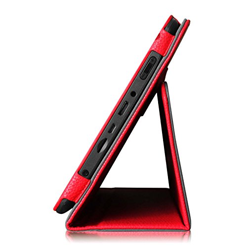 Fintie Medion Lifetab E10315 / E10316 / E10317 / E10318 / E10320 Hülle Case – Folio Kunstleder Schutzhülle Tasche Cover Etui mit Ständerfunktion und Stylus-Halterung für MEDION LIFETAB E10315 / E10316 / E10317 / E10318 / E10320 (10,1 Zoll) Tablet-PC, Rot - 6