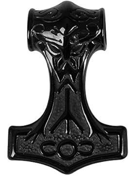 Thors Hammer Schwarz Ketten-Anhänger Massiv Edelstahl beidseitig gearbeitet