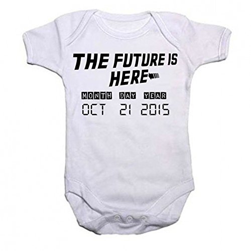 Baby Grow Body Suit Back to the future inspired 30th Anniversary The future is here Oct 21st 2015 (9-12)