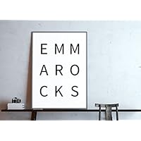 Typo Poster mit Namen Emma - Emma rocks - Geschenk, Name Emma