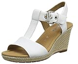 Obermaterial: Leder Gabor Damen Comfort Sport Riemchensandale, Weiß (Weiss (Jute/Naht) 52), 37 EU (4 UK)
