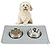 Produktbild Ploopy Napfunterlage Hund, Napfunterlage silikon, Katzen Napfunterlage, Haustier Fressnapf Unterlage Futtermatte für Hund und Katze Premium Silikon, Napfunterlage fuer Haustier 47cm*30 cm Grau