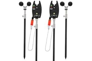 NGT Carp Fishing 4x Black 30-50cm Banksticks + 2x Bite Alarms & Rod Rests Tackle