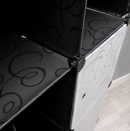 ts-ideen-Armoire--vtements-Meuble-de-rangement-Entre-chambre-salle-de-bains-Noirblanc-transparent