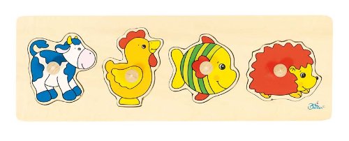 Preisvergleich Produktbild Goki 57865 - Steckpuzzle - Kuh, Hahn