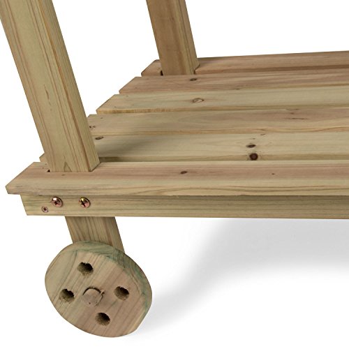 Christow Holz-Pflanztisch verzinkte Arbeitsfläche 2 Abstellböden Mit rädern - 5