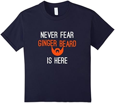 Kids Never Fear Ginger Beard Is Here Funny Orange beards T-Shirt 10 Navy