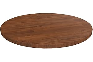 WIFESE Runde Tischplatte Behandeltes Eichenholz Couchtisch Esstisch Holzplatte Massiv Multiplex Platte KüChenarbeitsplatte Holzplatte Rund Tabletop Tischplatte Eiche Dunkelbraun Ø40x1,5 cm