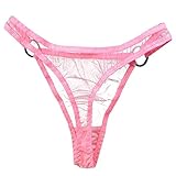 SODIAL(R) Women Sexy Mesh Sheer G-String V-String Panties Underwear Lingerie Briefs Thongs Colors:Pink