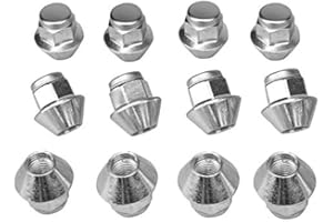 HASKYY Set di 20 dadi per ruota M12 x 1,5 coni I D 28 mm I per cerchi in lega Ford originali I tappi in acciaio inox