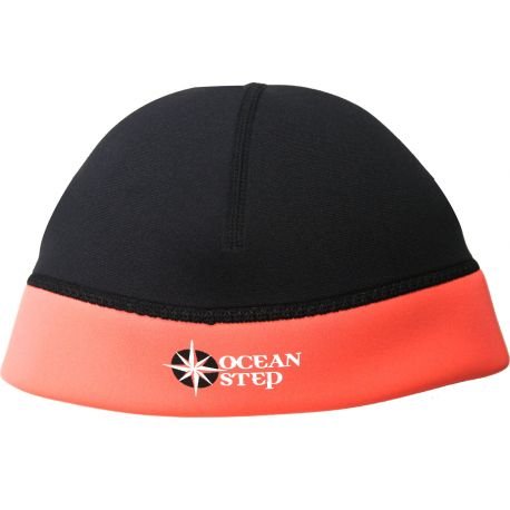 OCEAN STEP Bonnet Longe Cote 3 MM Black/Fluro Red