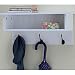 NEW ENGLAND - Wall Mounted Hall Rack with Storage and 3 Coat Hooks - White