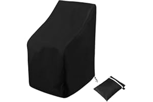 BOSEAGO Garden Chair Covers,Outdoor Chair Cover Waterproof Patio Cover for Stackable Reclining Chairs,Tear Resistant Outdoor Furniture Protector (64x64x120cm) 25in L x 25in W x 47inH