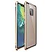 Produktbild RanGuo Huawei Mate 20 Pro hülle, Hartmetall Metall Rahmen Bumper Stoßstange Stoßfest Drop Heavy Duty Schutzhülle mit Gorilla Glas Schutzglas Rückseite Ganzkörper Rüstung Hybrid Schale (Golden)