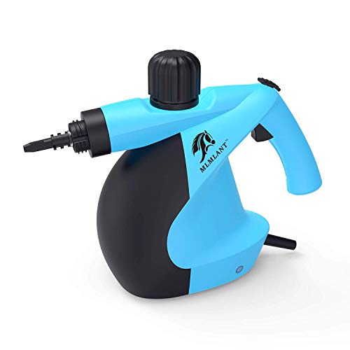 Nettoyeur à vapeur pressurisé portatif MLMLANT avec ensemble d'accessoires de 11 pièces - Multi-usages et multi-surfaces Nettoyage à la vapeur naturel, Auto, Patio (Bleu)