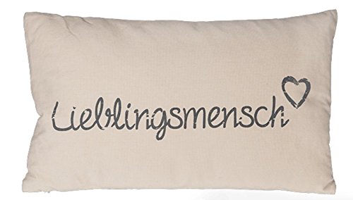 Kissen Lieblingsmensch, mit Reissverschluss, 100% Baumwolle, ca. 30 x 50 cm, ca. 300 g Füllgewicht,