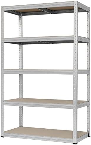 Hans Schourup 13501085 Long Span Shelving with 5 Medium Density Fibreboard (MDF) Shelves, Holds up to 250 kg per Shelf, 180 x 120 x 45 cm, Galvanised