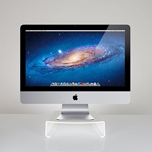 Ergonomic Premium Apple iMac Computer Riser Desktop Monitor Screen Stand - Available In White &amp; Clear