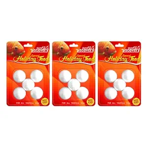 Taiyo Pluss Discovery? Special Holiday Weekend Slow Release Feeder Fish Food for All Tropical & Exotic Fishes, 5 Count (Pack of 3)