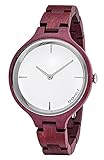 Kerbholz Hinze Purpur Silber Damen Holz-Armbanduhr Hinze-Purplewood-Silver