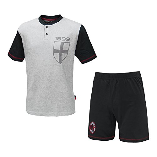 Pigiama / Homewear Corto MILAN Prodotto Ufficiale PLANETEX Jersey Art.14055 ( Grigio Melange - 54 / XXL)