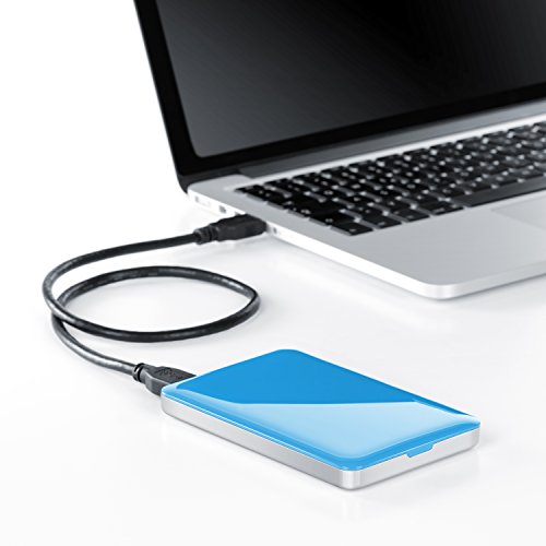 CSL – USB 3.0 2,5″ SSD / SATA Festplattengehäuse extern | UASP und SATA3 fähig | für 9.5mm 7mm SATA I/II/III, SSD, HDD | USB 3.0 (5 GBit/s) inkl. UASP Mode (USB 3.0 Booster) | WerkzeugloseInstallation | für PC / Mac / Notebook | blau - 4