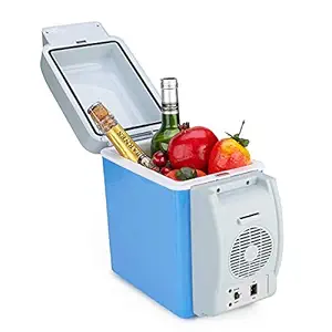 Yarmee Enterprise Portable 12V Multi-Function Electric Mini Freezer for Car, Camping, Travel, Road Trip (Multicolour, 7.5L)