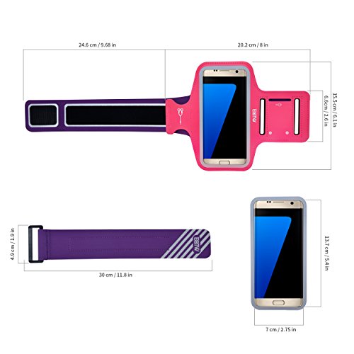 EOTW Brazalete deportivo Samsung Galaxy s6 7 de Neopreno Antideslizante con un bolsillo para tarjetas  llaves  dinero y auriculares  Brazalete movil Ajustable   Prueba de Sudor perfecto para Running F  tbol Pesca Gimnasio Bicicleta Waveboard 