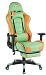 Produktbild Top Gamer Ergonomische Fußstütze Computer Gaming Hohe Rückenlehne Drehstuhl Büro Stuhl mit Anpassung Kopfstütze und Lendenwirbelstütze Racing Stuhl (Grüne/Orange)