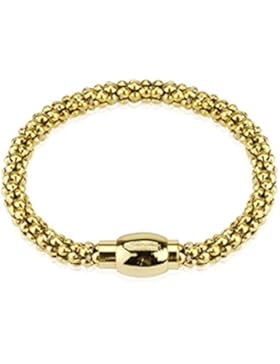 Paula & Fritz® Armband gold Edelstahl Chirurgenstahl 316L Hollow Bubble Länge ...