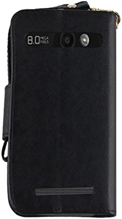 NEX 3 in 1 2-Tone Wallet Case with Wrist Strap for ZTE Warp Sync/N9515 - Non-Retail Packaging - Black